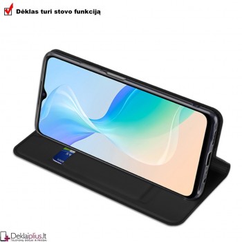 Dux Ducis Skin Pro dirbtinės odos dėklas - juodas (Vivo Y35/Y22/Y22S) Dux Ducis Skin Pro dirbtinės odos dėklas - juodas (Vivo Y35/Y22/Y22S)
